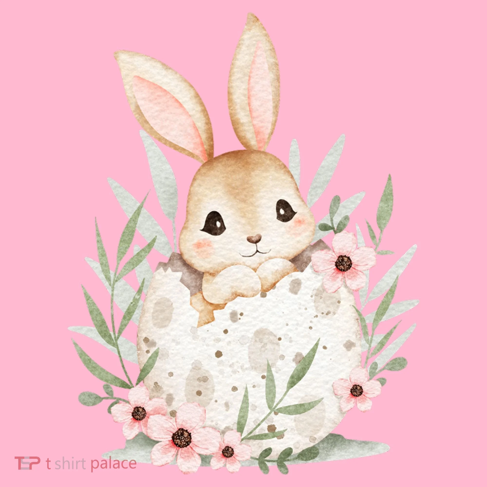 Cute Bunny Floral Happy Easter Toddler Hoodie