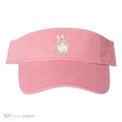 Cute Bunny Floral Happy Easter Visor