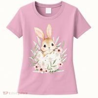 Cute Bunny Floral Happy Easter Women's T-Shirt thumb 0