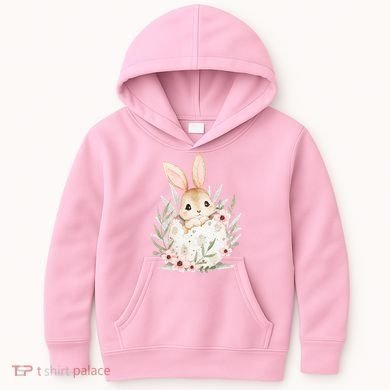 Cute Bunny Floral Happy Easter Kids Hoodie