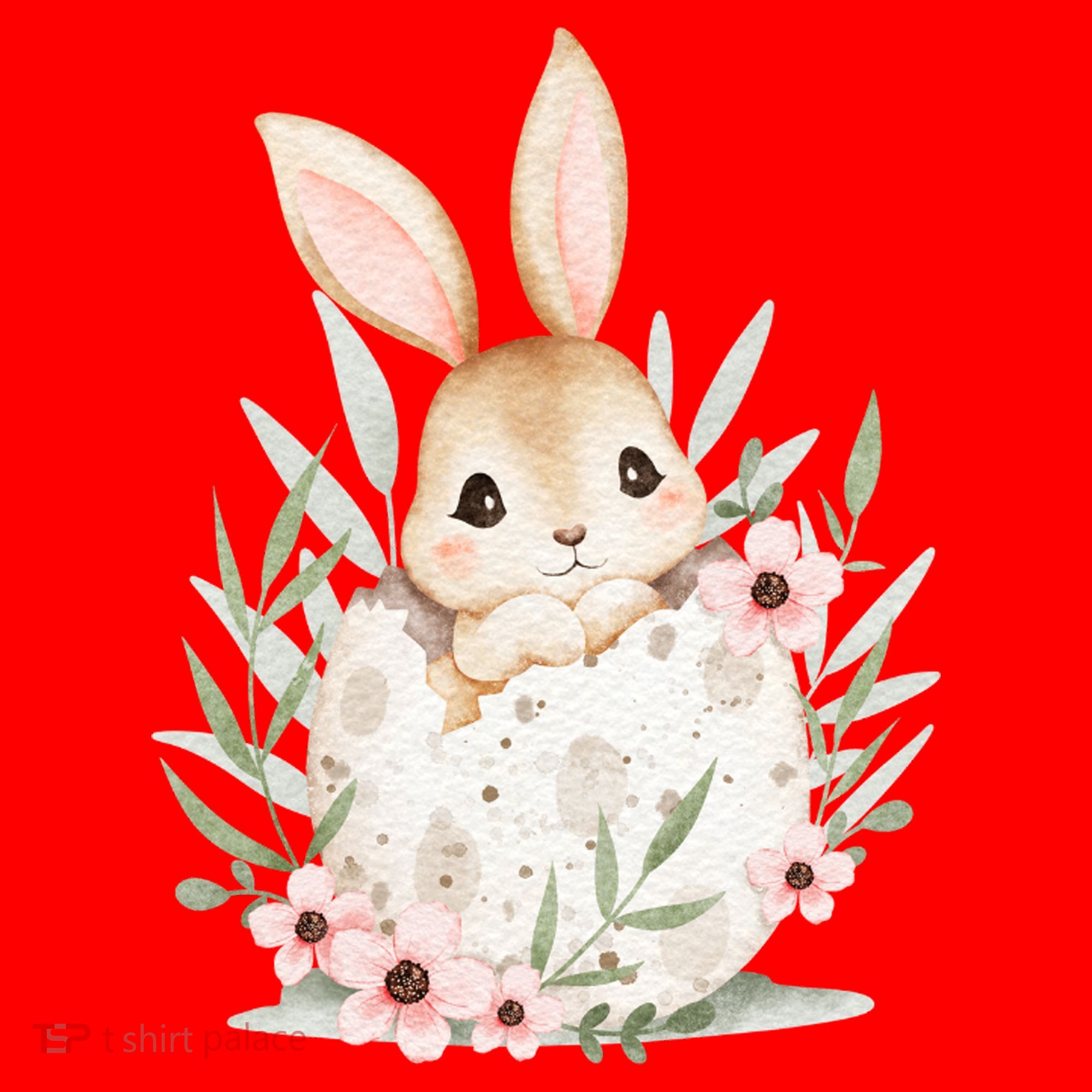 Cute Bunny Floral Happy Easter Santa Hat