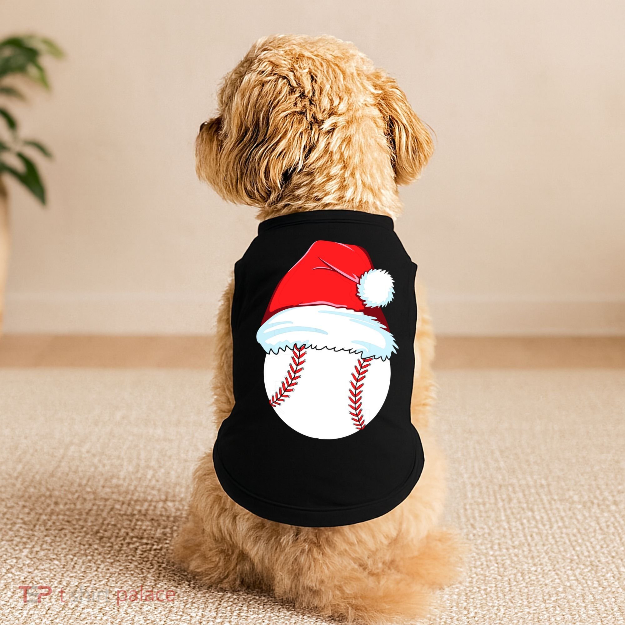 Christmas Baseball For Ball Santa Doggie Tank