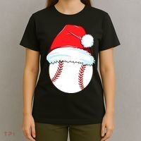 Christmas Baseball For Ball Santa T-Shirt thumb 4