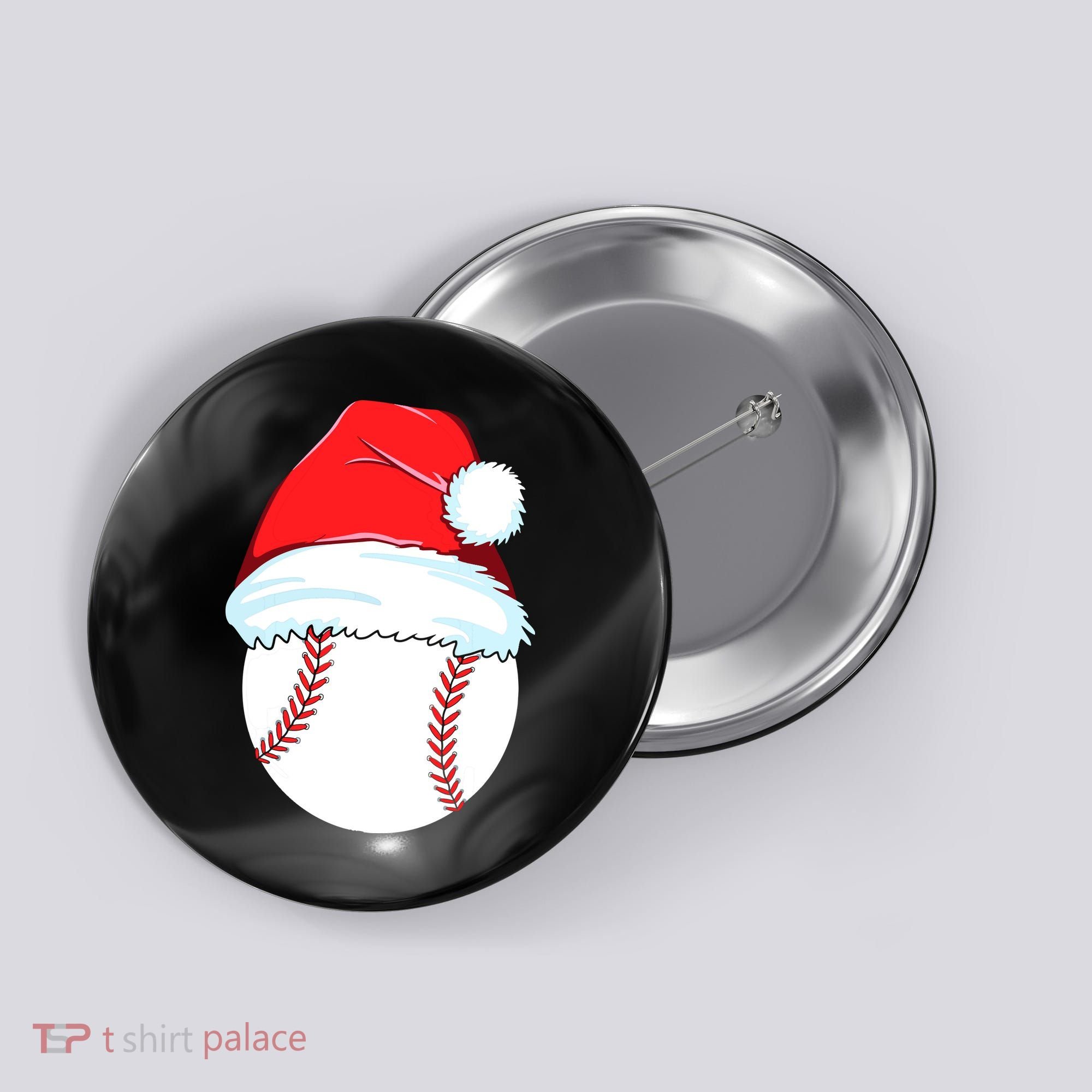 Christmas Baseball For Ball Santa Button