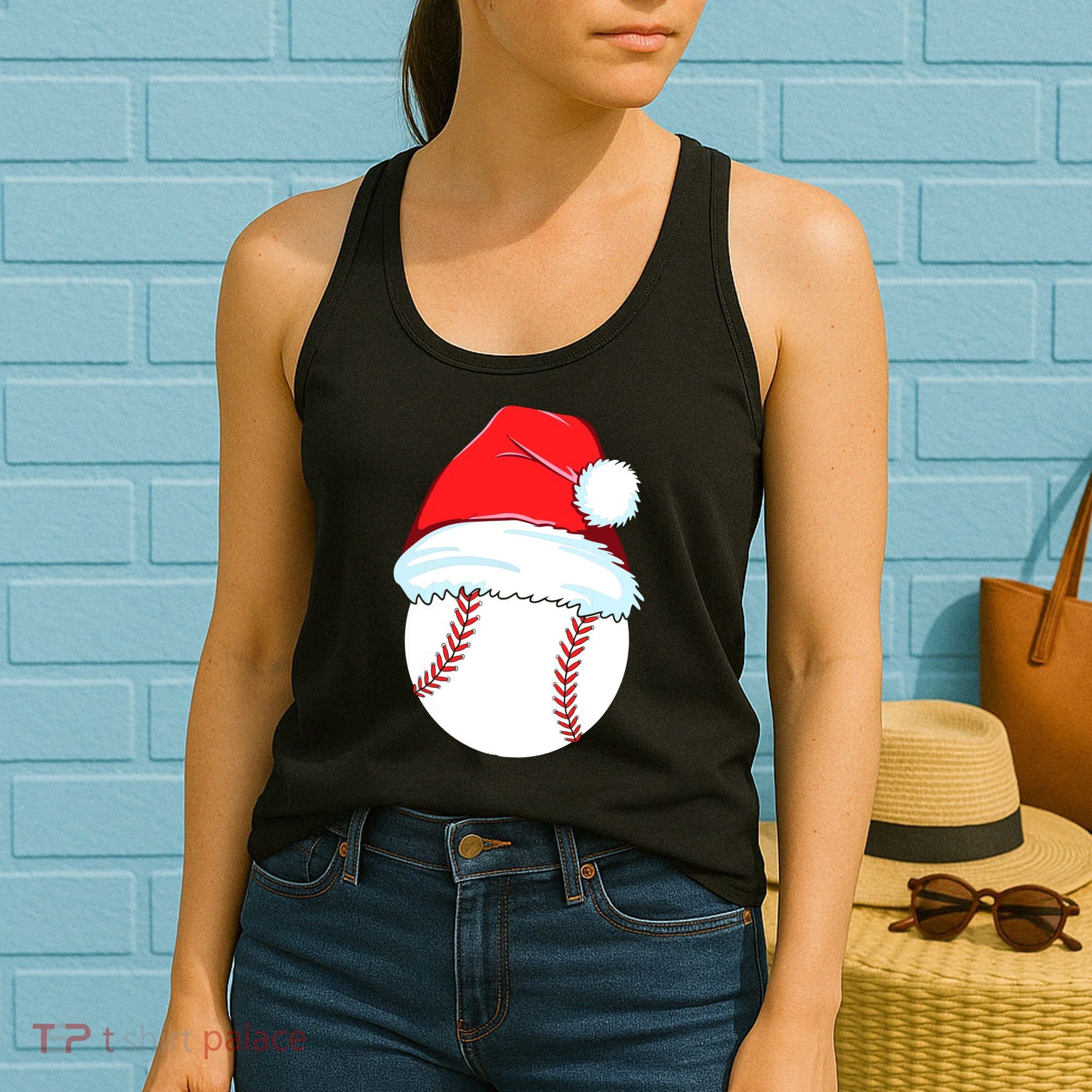 Christmas Baseball For Ball Santa Women's Tank Top