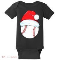 Christmas Baseball For Ball Santa Baby Bodysuit thumb 0