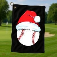 Christmas Baseball For Ball Santa Golf Towel thumb 1