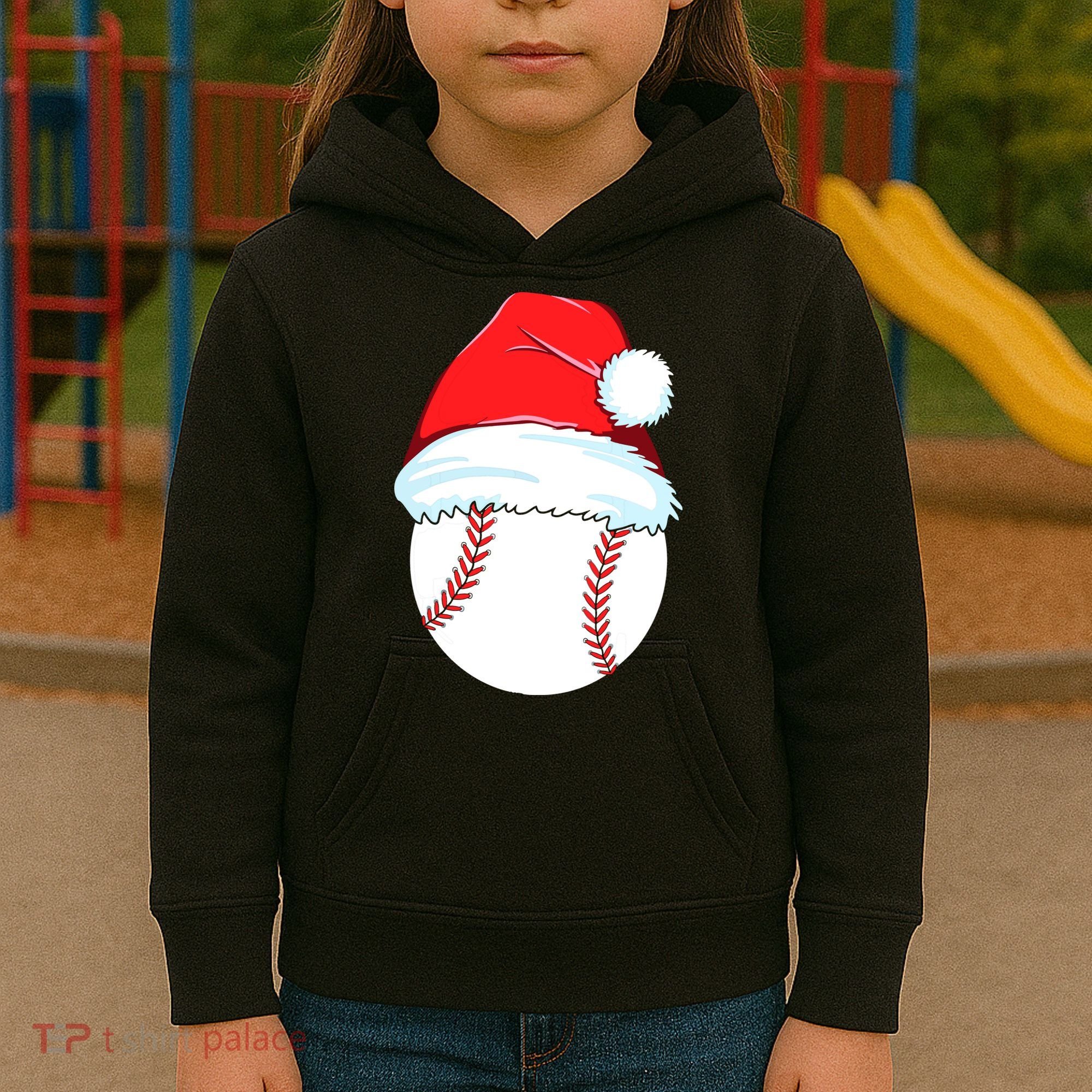 Christmas Baseball For Ball Santa Kids Hoodie