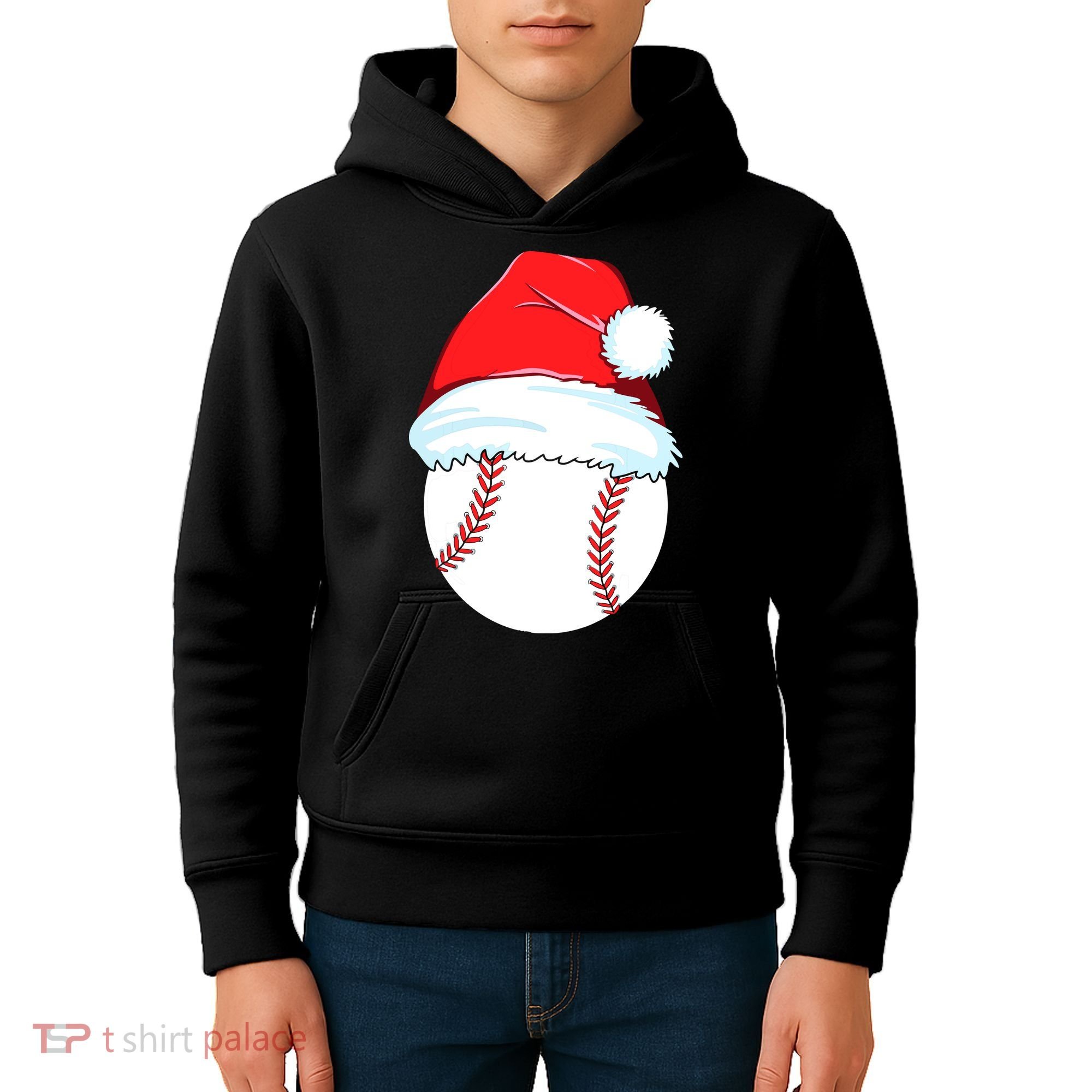 Christmas Baseball For Ball Santa Kids Hoodie