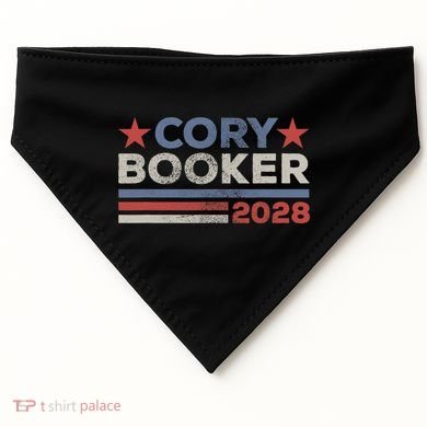 Cory Booker For President 2028 Retro Cory Booker 2028  USA-Made Doggie Bandana