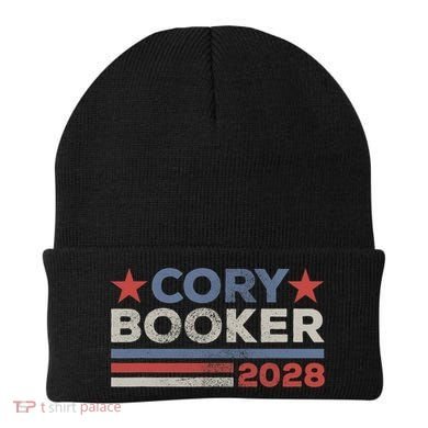 Cory Booker For President 2028 Retro Cory Booker 2028  Beanie