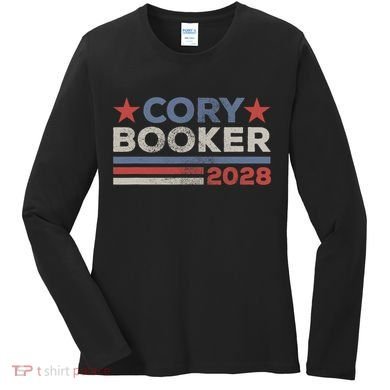 Cory Booker For President 2028 Retro Cory Booker 2028  Women's Long Sleeve Shirt