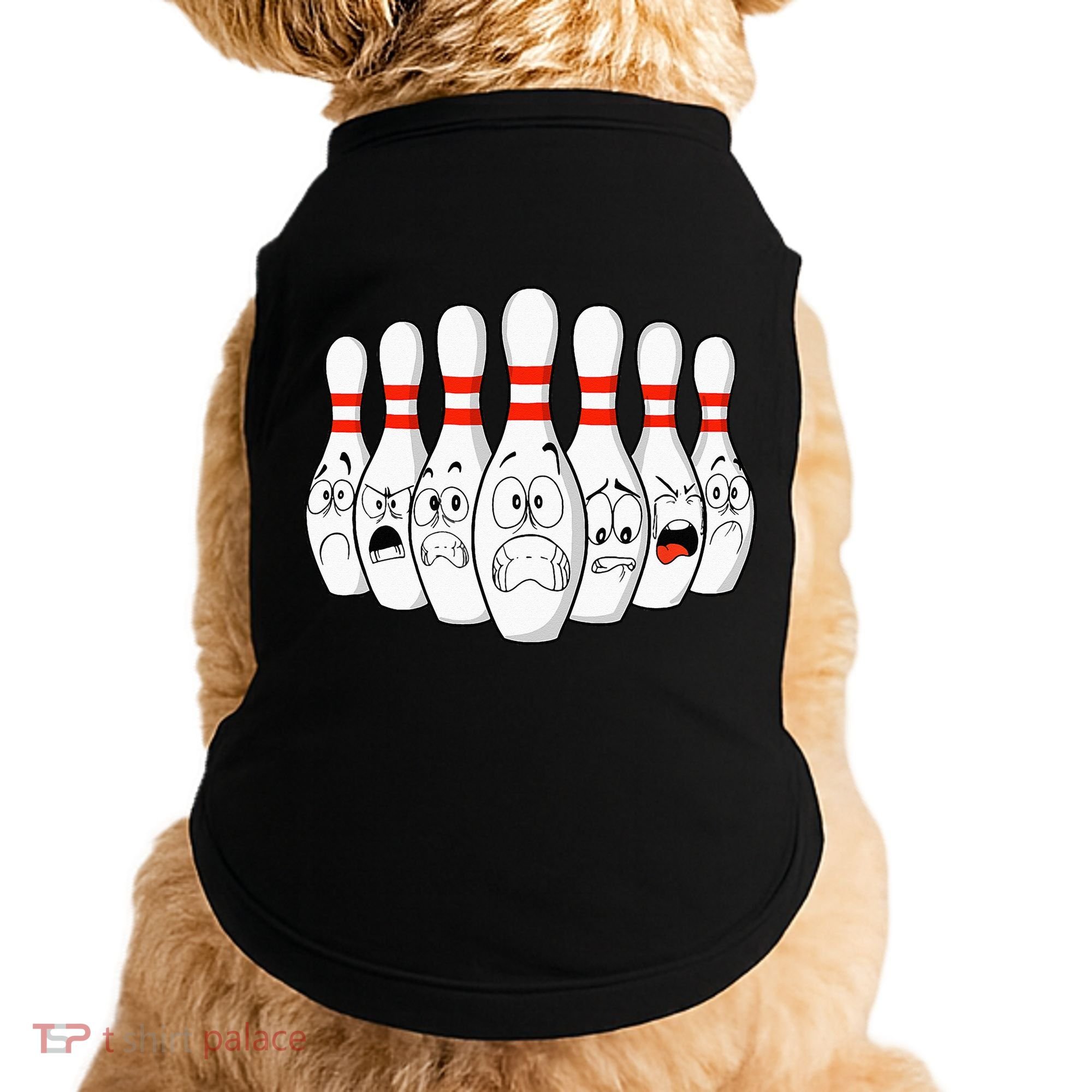 Cartoon Bowling Funny Scared Bowling Pins Doggie Tank