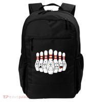 Cartoon Bowling Funny Scared Bowling Pins Backpack thumb 0