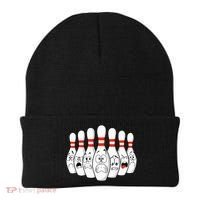 Cartoon Bowling Funny Scared Bowling Pins Beanie thumb 0