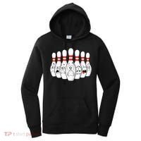 Cartoon Bowling Funny Scared Bowling Pins Women's Hoodie thumb 0