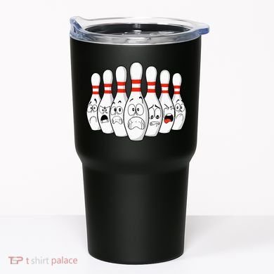Cartoon Bowling Funny Scared Bowling Pins Tumbler
