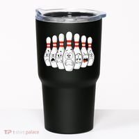 Cartoon Bowling Funny Scared Bowling Pins Tumbler thumb 0