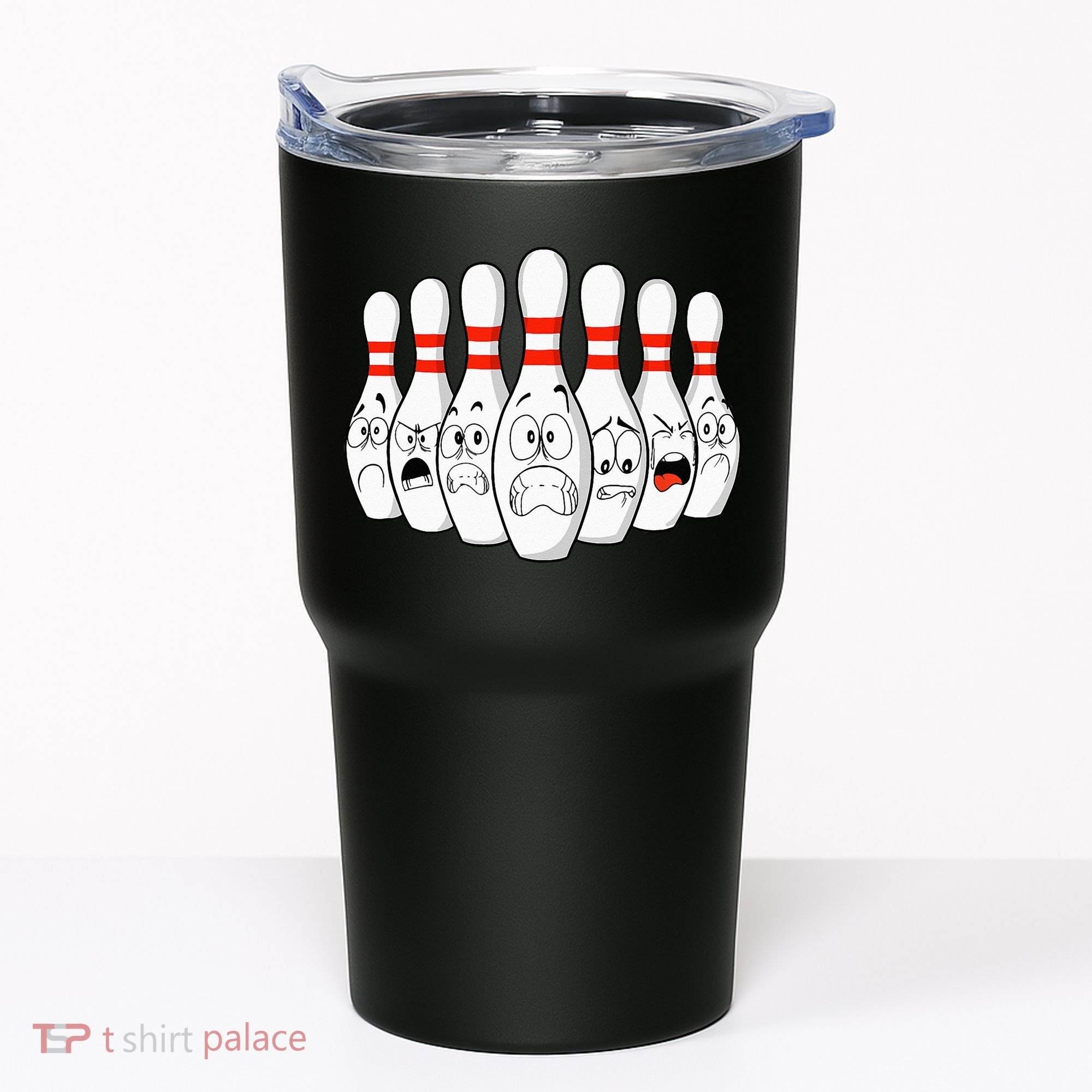 Cartoon Bowling Funny Scared Bowling Pins Tumbler