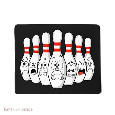 Cartoon Bowling Funny Scared Bowling Pins Mousepad