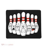 Cartoon Bowling Funny Scared Bowling Pins Mousepad thumb 0