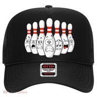 Cartoon Bowling Funny Scared Bowling Pins Hat thumb 0