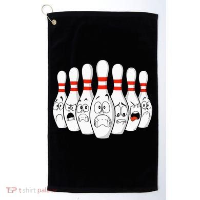 Cartoon Bowling Funny Scared Bowling Pins Golf Towel