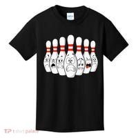 Cartoon Bowling Funny Scared Bowling Pins Kids T-Shirt thumb 0