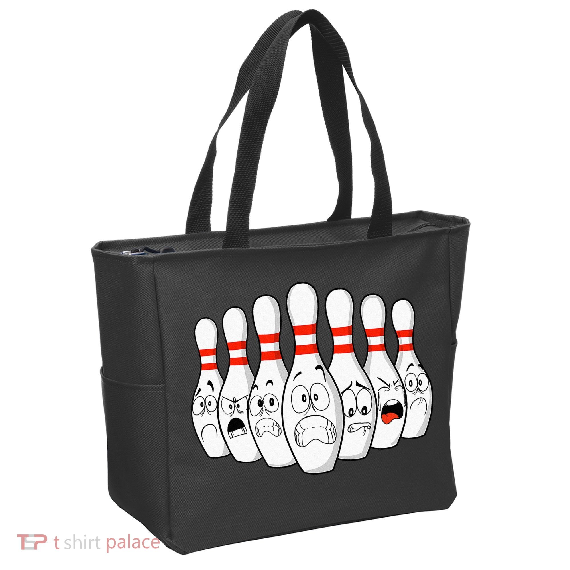 Cartoon Bowling Funny Scared Bowling Pins Tote Bag