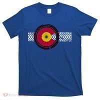 Colorado Bike Flag Mountain Bike Biking Cyclist Cycling T-Shirt thumb 0