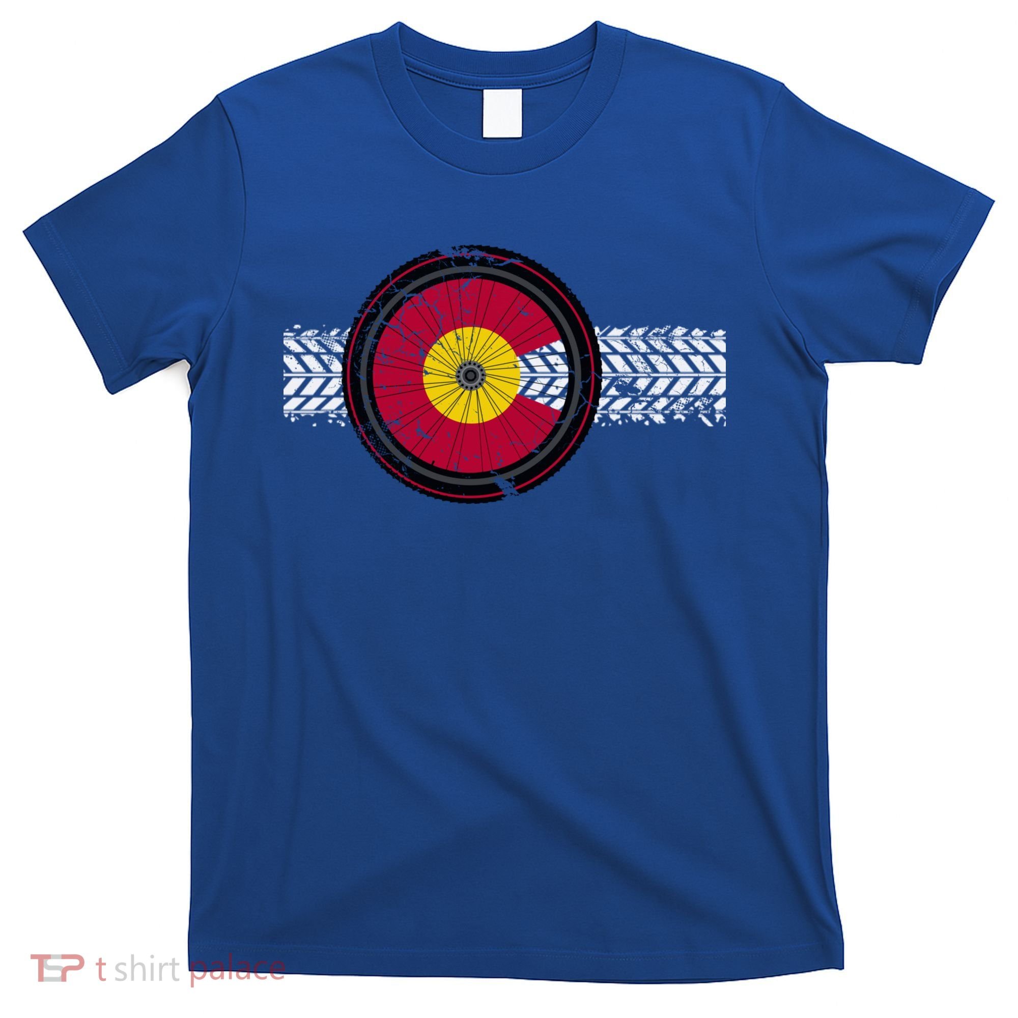 Colorado Bike Flag Mountain Bike Biking Cyclist Cycling T-Shirt