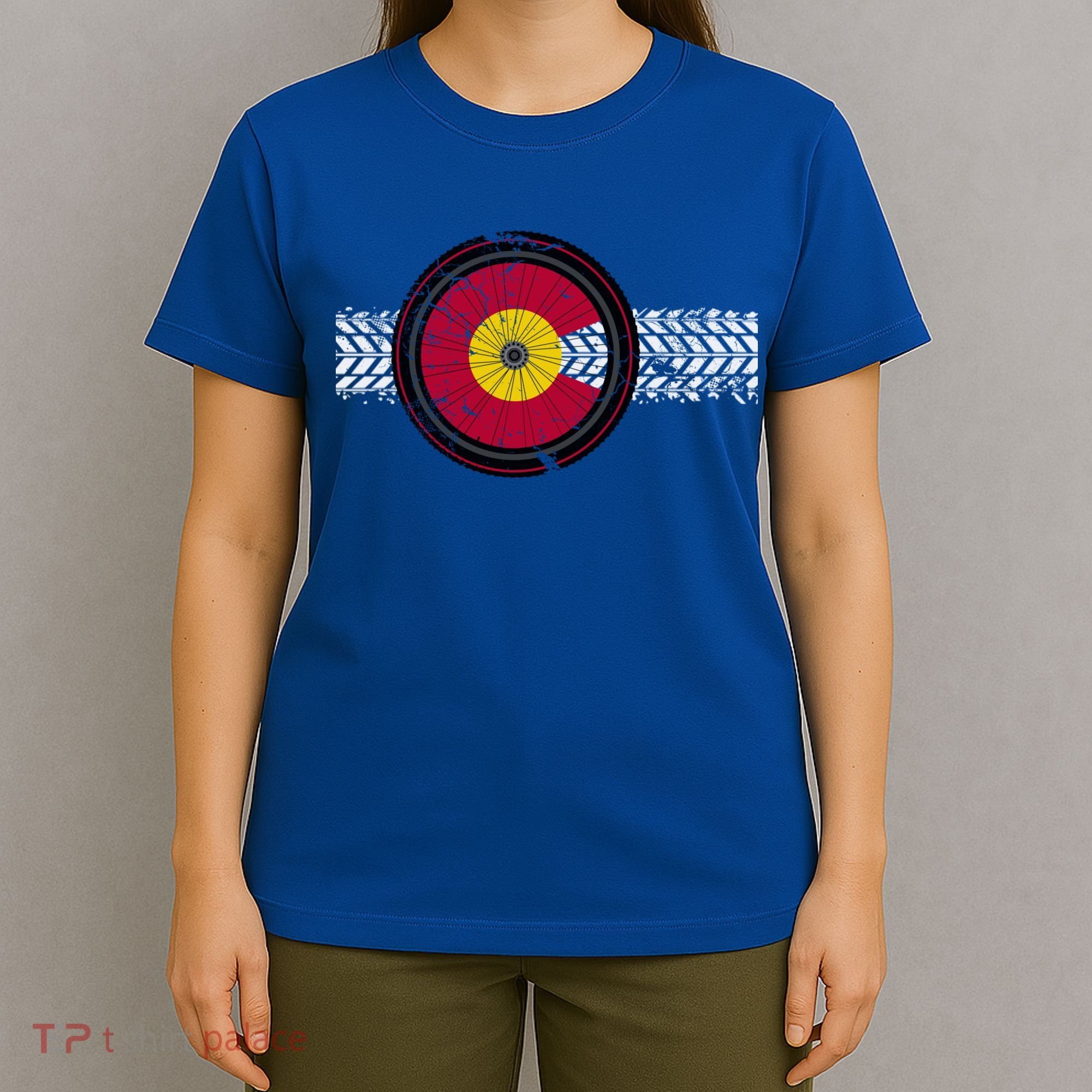 Colorado Bike Flag Mountain Bike Biking Cyclist Cycling T-Shirt