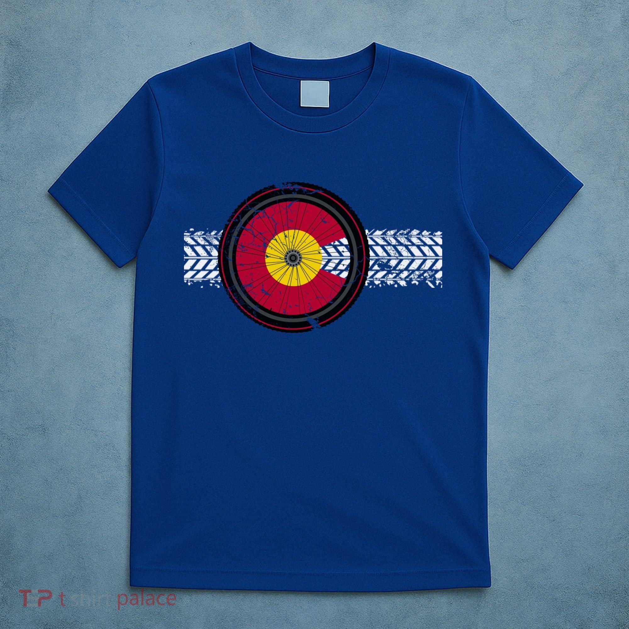 Colorado Bike Flag Mountain Bike Biking Cyclist Cycling T-Shirt