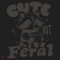 Cute But Feral Funny Racoon With Glasses  Women's Sweatshirt thumb 2