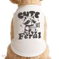 Cute But Feral Funny Racoon With Glasses  Doggie Tank thumb 0