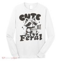 Cute But Feral Funny Racoon With Glasses  Long Sleeve Shirt thumb 0