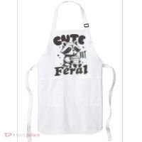 Cute But Feral Funny Racoon With Glasses  Apron thumb 0