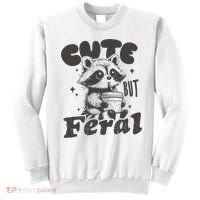 Cute But Feral Funny Racoon With Glasses  Sweatshirt thumb 0