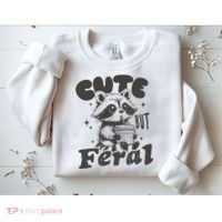 Cute But Feral Funny Racoon With Glasses  Sweatshirt thumb 2