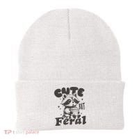 Cute But Feral Funny Racoon With Glasses  Beanie thumb 0