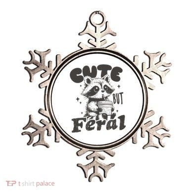 Cute But Feral Funny Racoon With Glasses  Ornament