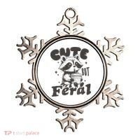 Cute But Feral Funny Racoon With Glasses  Ornament thumb 0