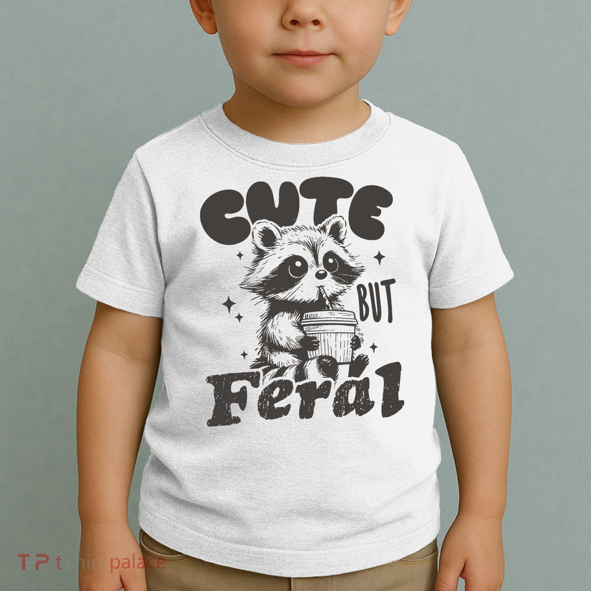 Cute But Feral Funny Racoon With Glasses  Toddler T-Shirt