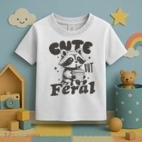 Cute But Feral Funny Racoon With Glasses  Toddler T-Shirt thumb 3