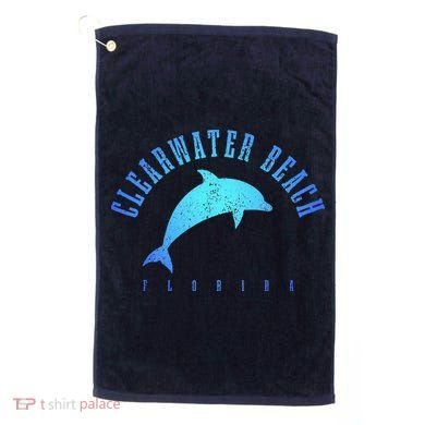 Clearwater Beach Florida FL Dolphin Vacation Souvenir Golf Towel