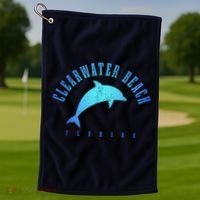 Clearwater Beach Florida FL Dolphin Vacation Souvenir Golf Towel thumb 1