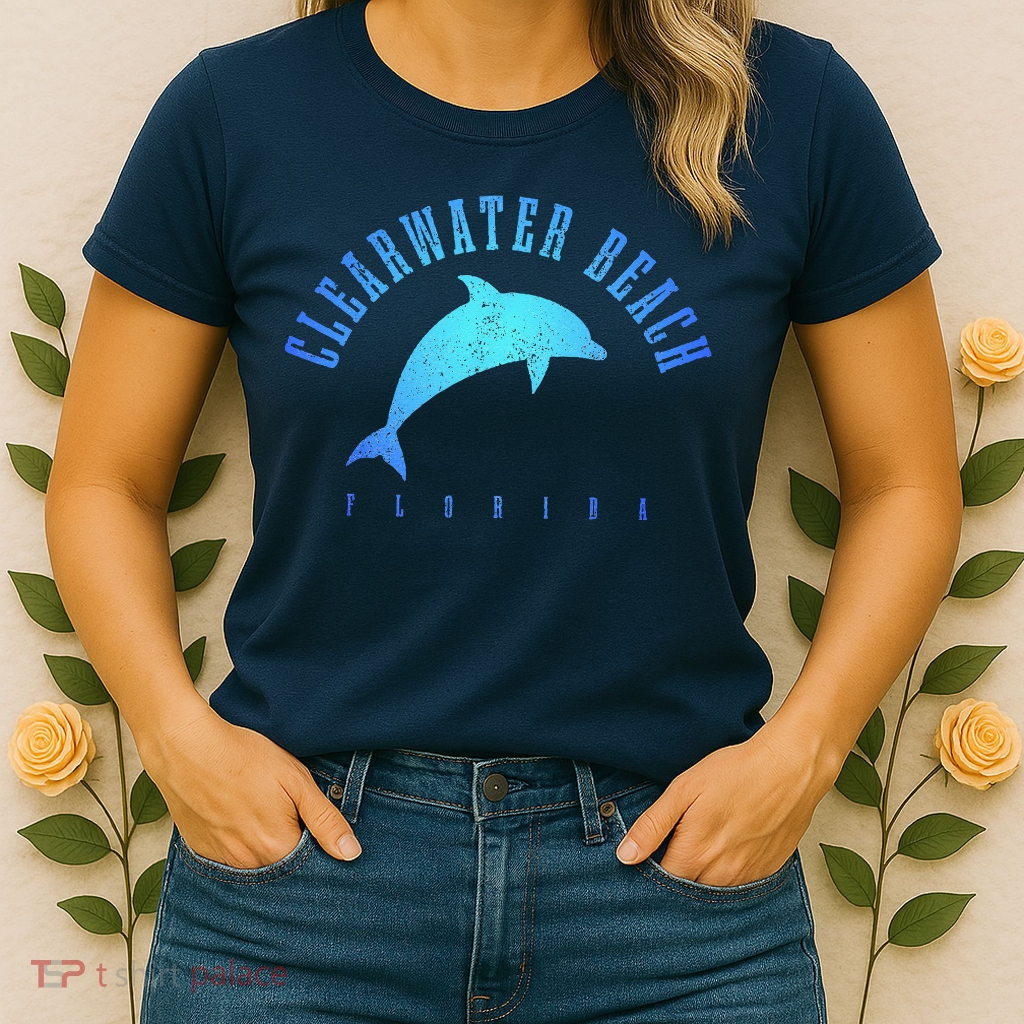Clearwater Beach Florida FL Dolphin Vacation Souvenir Women's T-Shirt