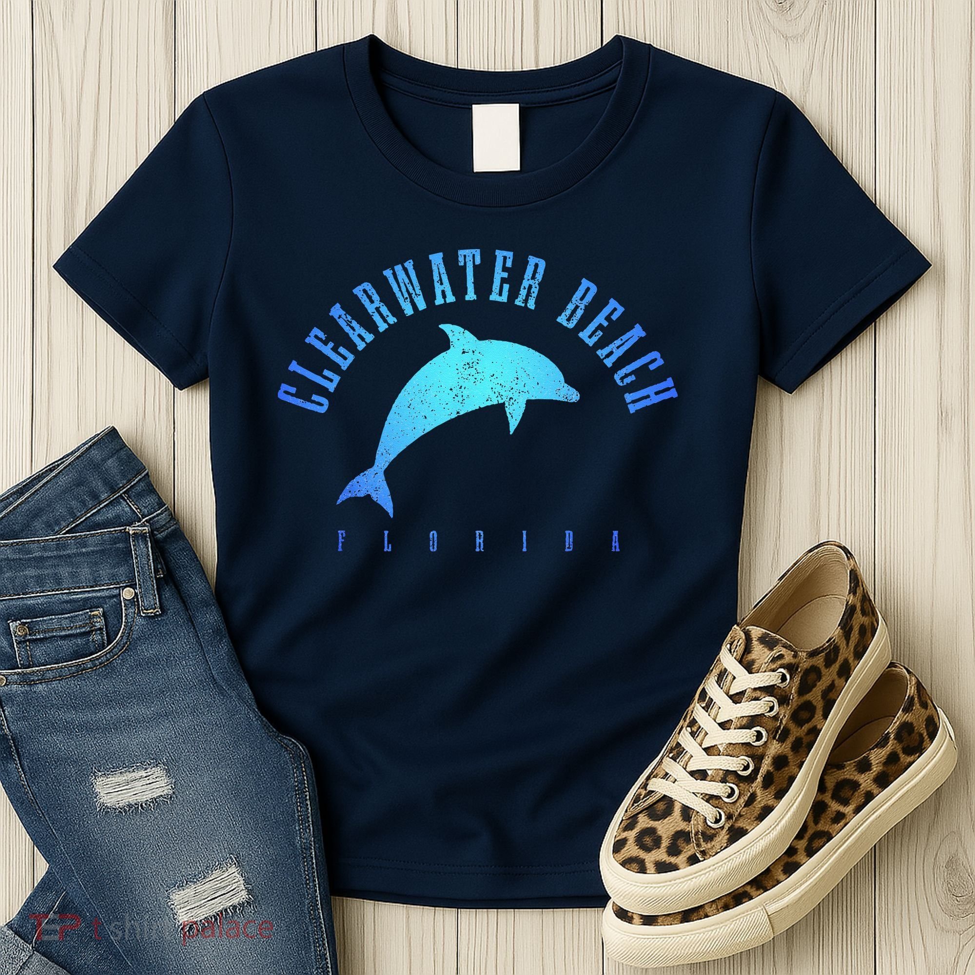 Clearwater Beach Florida FL Dolphin Vacation Souvenir Women's T-Shirt