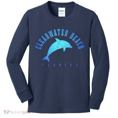 Clearwater Beach Florida FL Dolphin Vacation Souvenir Kids Long Sleeve Shirt