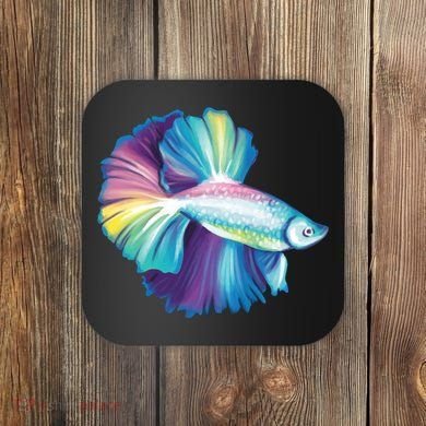 Colorful Betta Fish Swimming Coaster